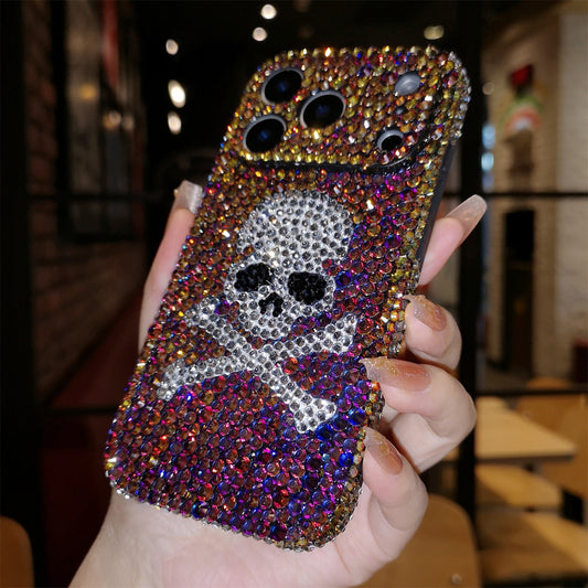 Handmade iPhone Case Luxury Bling AB Rhinestone Skull Pattern