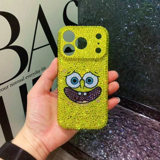 Handmade iPhone Case Gorgeous Bling Yellow Crystals SpongeBob