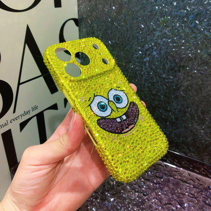 Handmade iPhone Case Gorgeous Bling Yellow Crystals SpongeBob