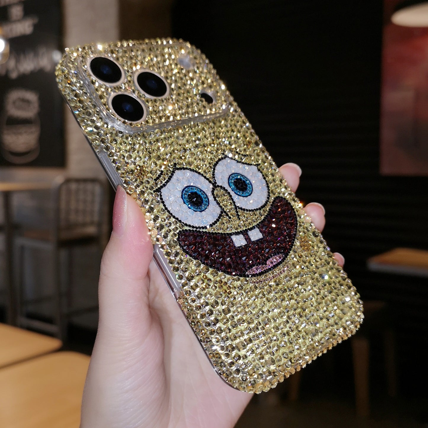 SpongeBob SquarePants Bling Yellow Rhinestone For iPhone Case