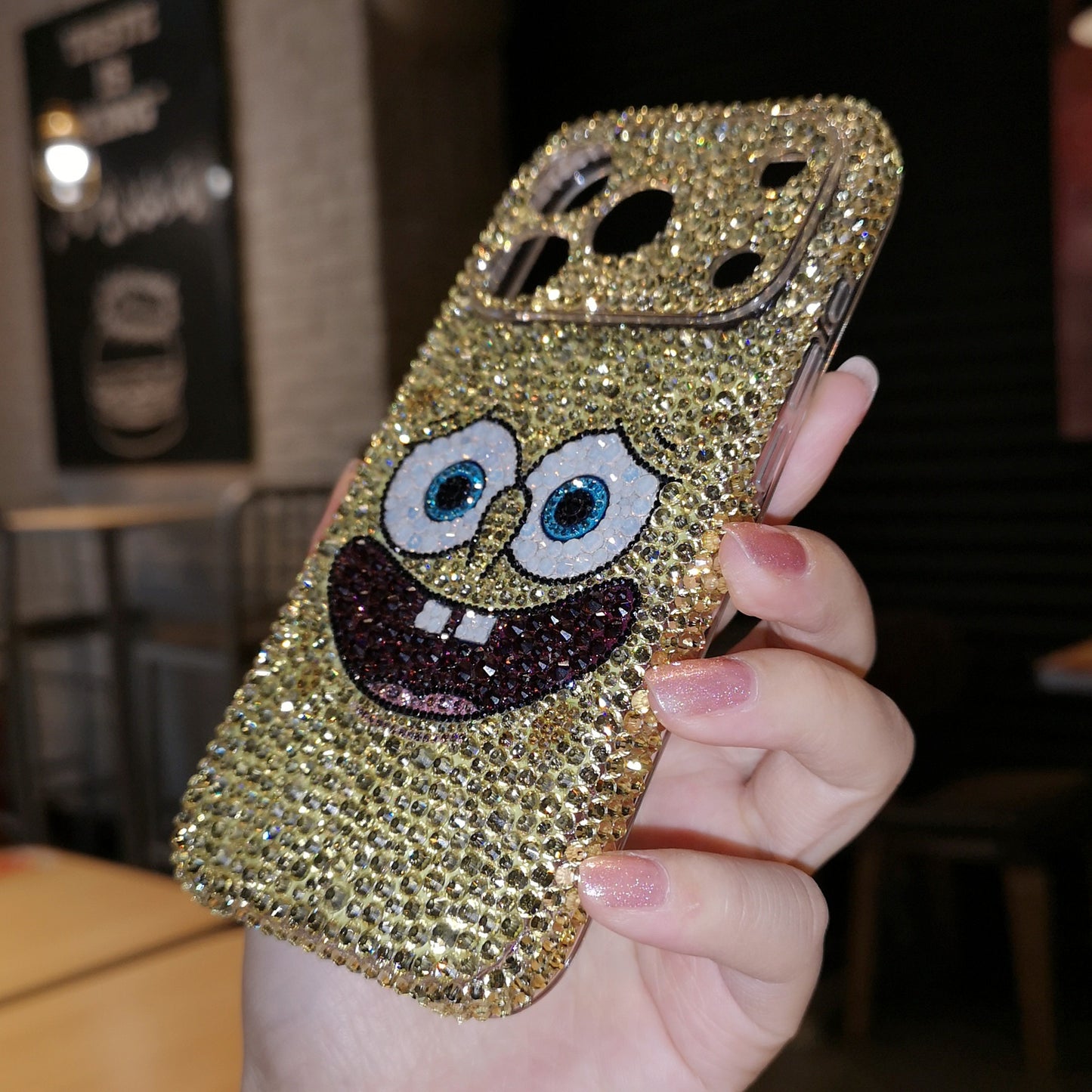 SpongeBob SquarePants Bling Yellow Rhinestone For iPhone Case