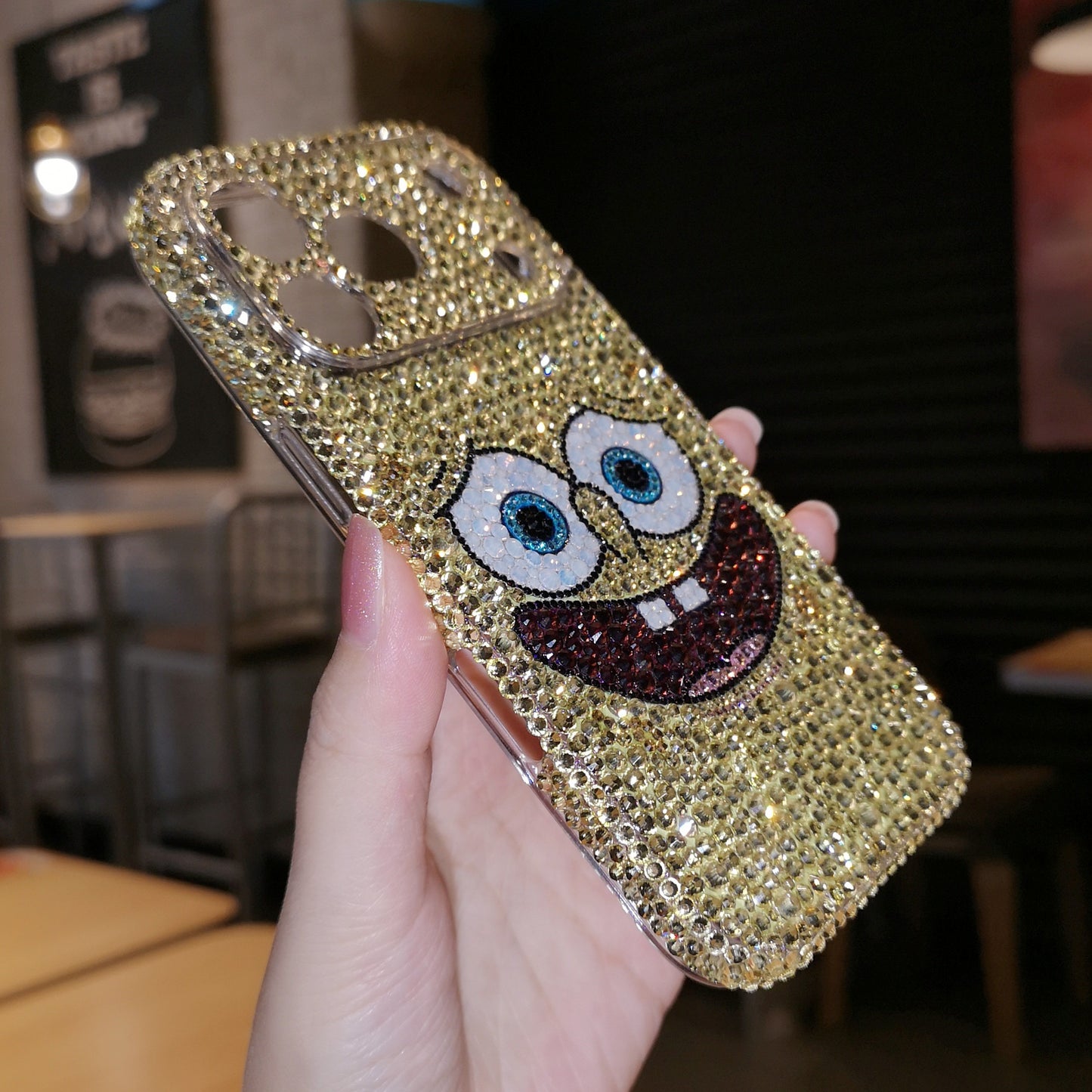 SpongeBob SquarePants Bling Yellow Rhinestone For iPhone Case