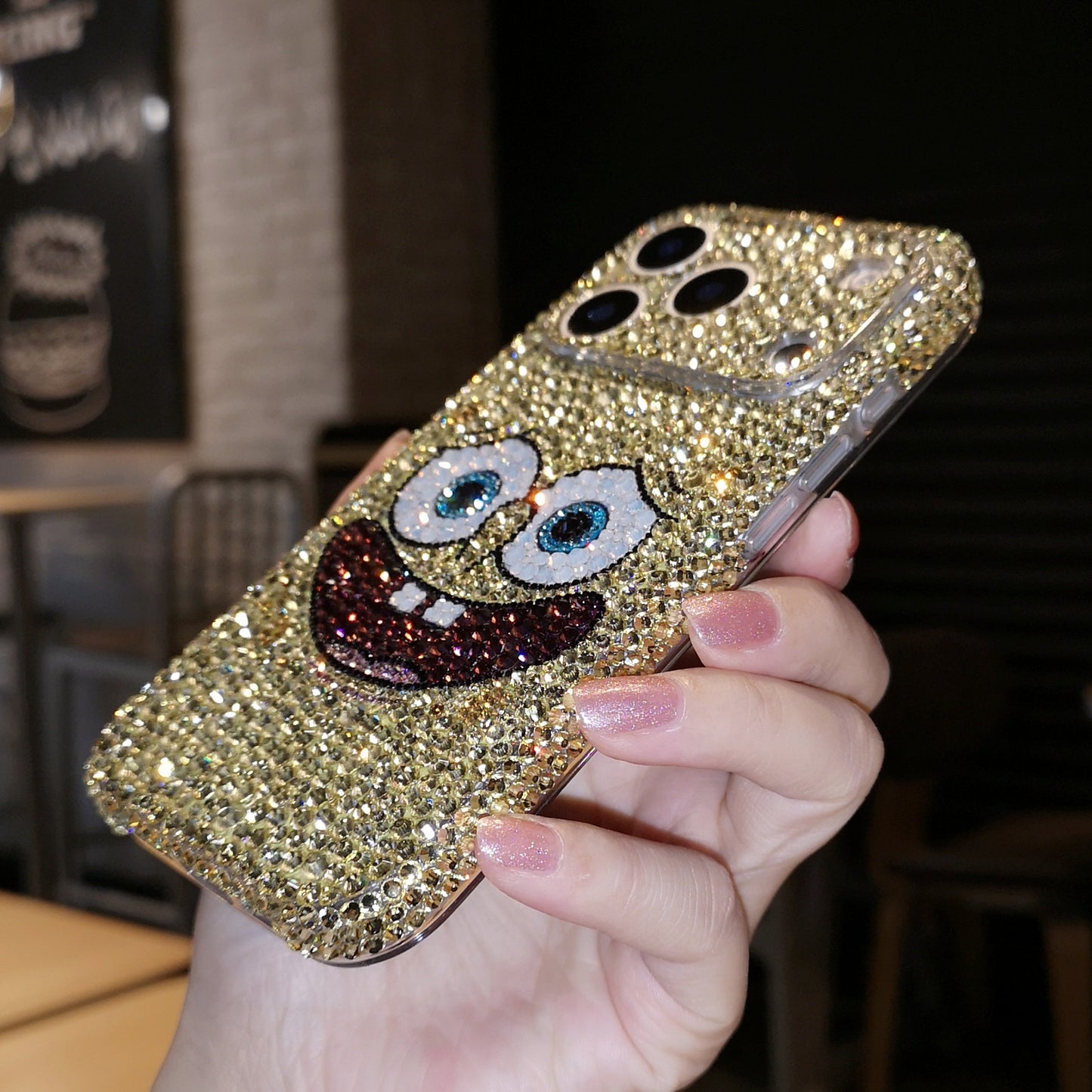 SpongeBob SquarePants Bling Yellow Rhinestone For iPhone Case