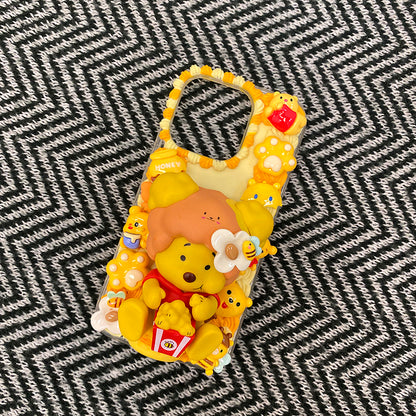 Handgemachte iPhone Hülle Süße Winnie the Pooh Decoden Creme Kleber Hülle