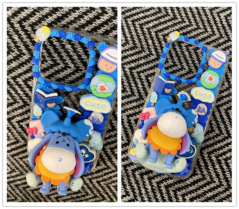 Handgemachte iPhone Hülle Süße Winnie the Pooh Decoden Creme Kleber Hülle