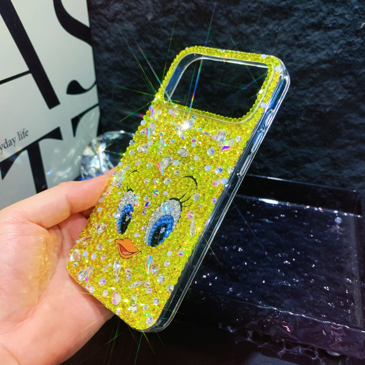 Handmade iPhone Case Bling Yellow Rhinestone Tweety