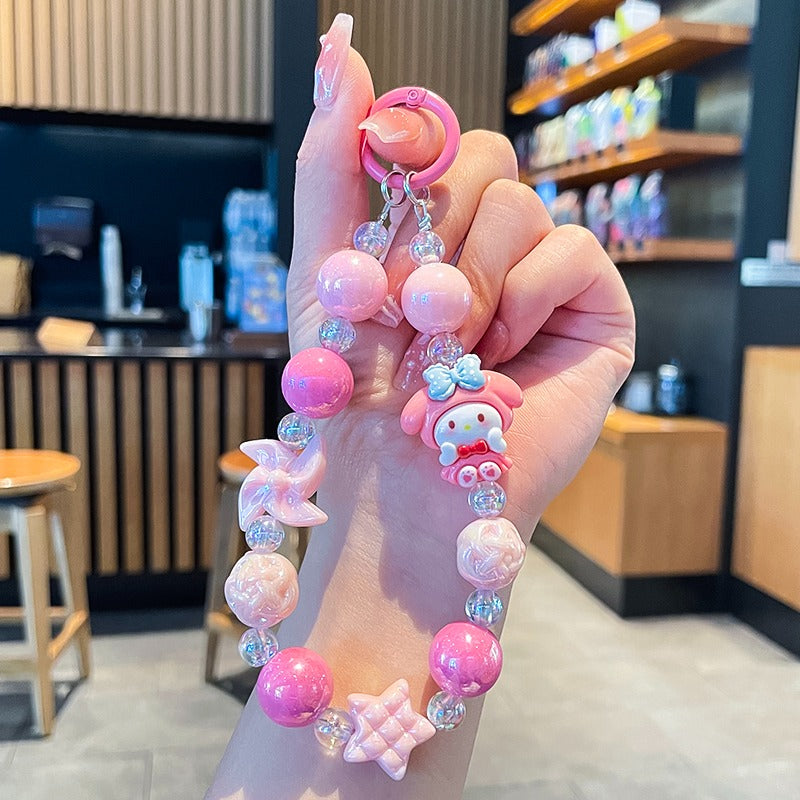 Hello Kitty and Friends Beaded Charm Phone Wrist Strap