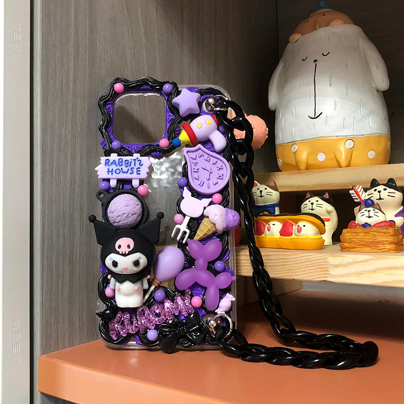 Handmade iPhone Case Cute Kuromi Decoden Cream Glue Case