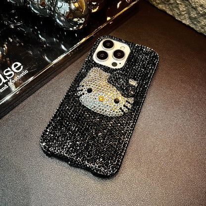 Hello Kitty 3D Luxury Bling Black Rhinestone For iPhone Case