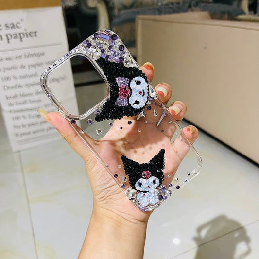 Handmade iPhone Samsung Case Minimalism Rhinestone Kuromi Case