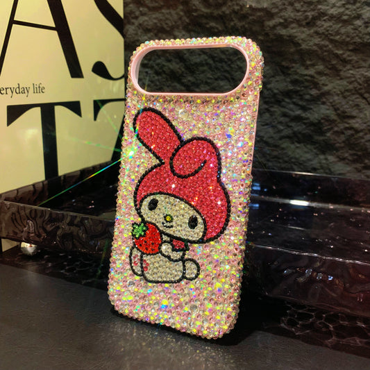 My Melody with Strawberry Gorgeous Bling AB Crystal For iPhone Case