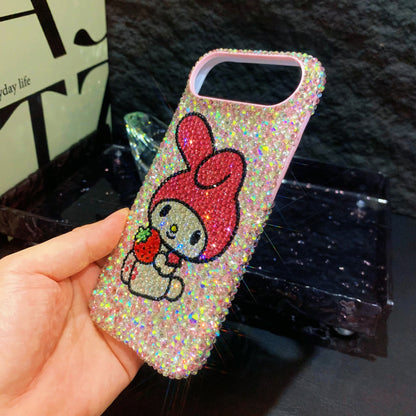My Melody with Strawberry Gorgeous Bling AB Crystal For iPhone Case