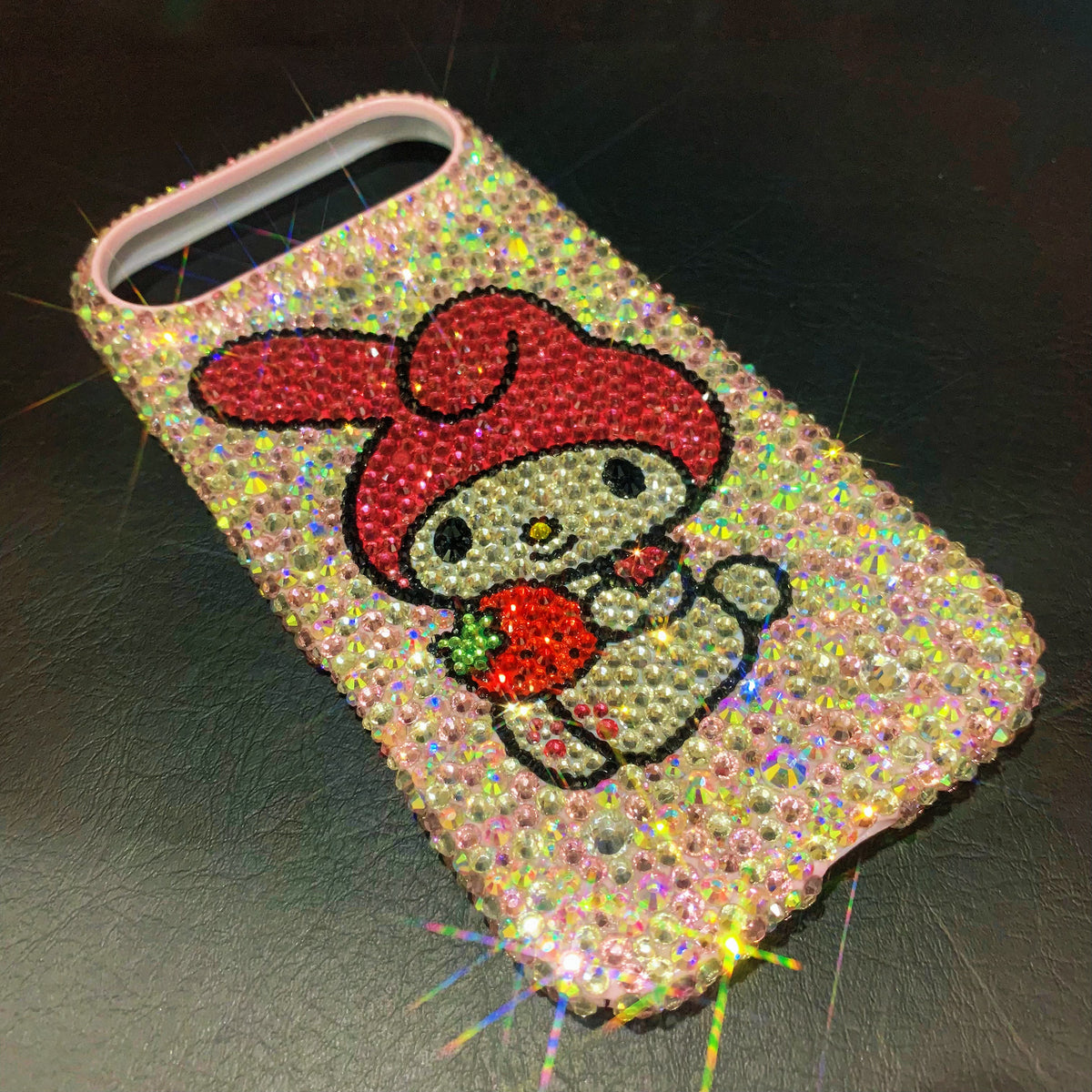 My Melody with Strawberry Gorgeous Bling AB Crystal For iPhone Case