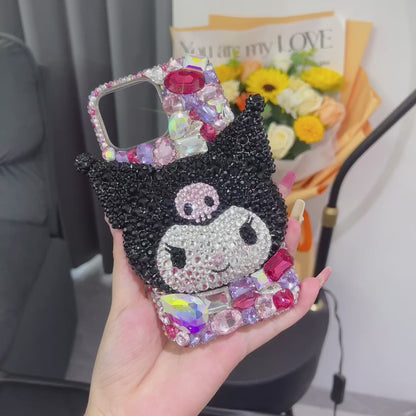 3D Kuromi Gorgeous Bling Crystal For iPhone Case