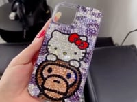 Hello Kitty & Baby Milo Gorgeous Bling Rhinestone For iPhone Case