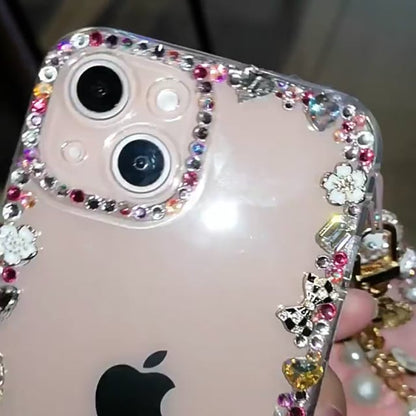 Handgemachte iPhone Hülle Minimalistische Bling Strass Rückenhülle