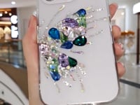 Handmade Minimalist Bling Colorful Crystal Butterfly For iPhone Case