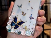 Handmade Minimalist Butterflies with Flowers For iPhone Case