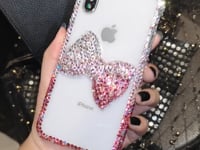 Handgemachte iPhone Hülle Luxus Bling Strass Farbverlauf Schleife