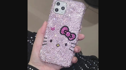 Handgemachte iPhone Hülle Luxus Bling Strass Niedlich Hello Kitty Back Case