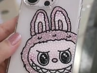 Labubu Gorgeous Pink Bling Rhinestone For iPhone Case