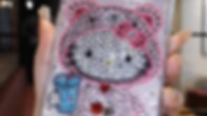 Handmade Minimalism Rhinestone Cute Hello Kitty iPhone Case