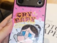 Handmade Minimalism Bling Rhinestone POP MART Crybaby iPhone Case