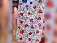 Handmade Bling Rhinestone with Red Crystals Case For iPhone Samsung