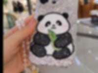 Handmade Phone Case Luxury Bling Rhinestone Panda For iPhone