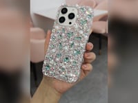 Handmade Bling Green Crystals with Pearl Case For iPhone Samsung