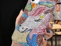 Handmade Phone Case Colorful Unicorn Bling Rhinestone For iPhone