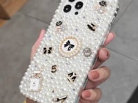 Handmade Phone Case Elegance Pearls with Stylish Charms For iPhone