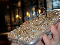 Handmade Phone Case Luxury Bling Crystals with Ring Stand For iPhone