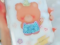 Handmade Minimalism Bling Rhinestone Cartoon Bear Case For iPhone
