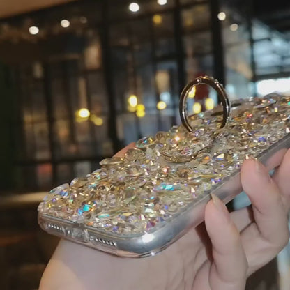 Handgemachte iPhone Hülle Luxus Bling Strass Kristall Edelstein RingStänder