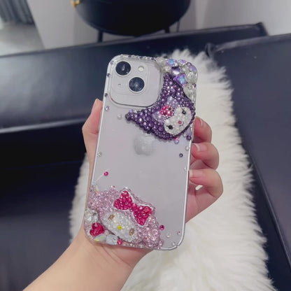 My Melody & Kuromi Minimalist Bling Rhinestone For iPhone Case