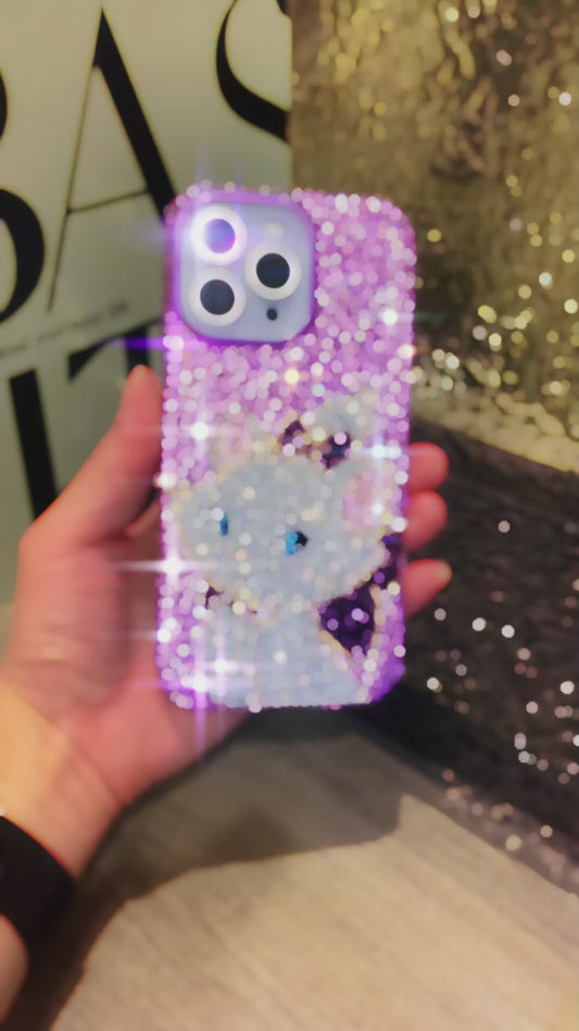 Marie Cat Gorgeous Bling Purple Rhinestone For iPhone Case