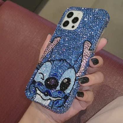 Handmade iPhone Case Luxury Bling Rhinestone Cute Stitch Back Case