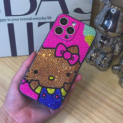 Handmade iPhone Case Luxury Bling Rhinestone Cute Hello Kitty Case
