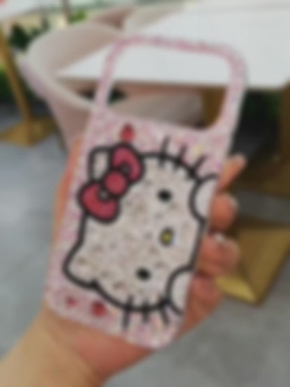 Handmade Gorgeous Bling Pink Rhinestone Hello Kitty Case for iPhone