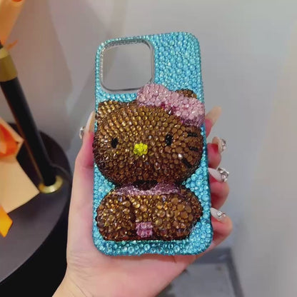 Summer Tan 3D Hello Kitty Gorgeous Bling Rhinestone For iPhone Case