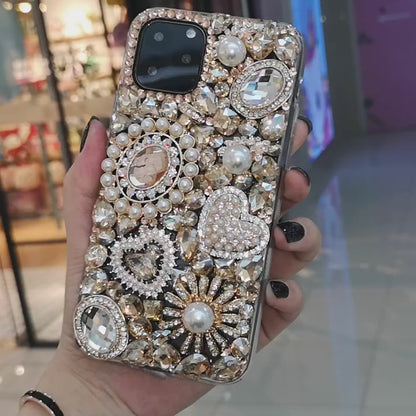 Handmade iPhone Case Luxury Bling Rhinestone Crystal Stones & Pearls