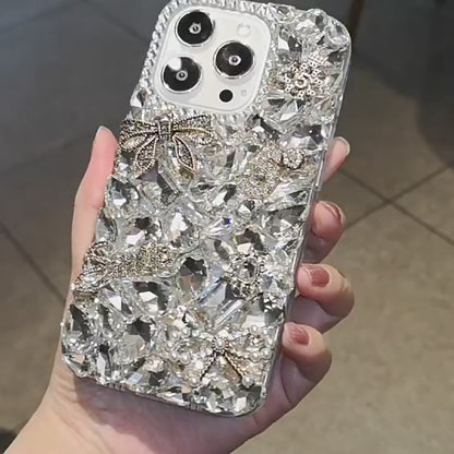 Handmade iPhone Case Luxury Bling Crystal Rhinestones with Fashion Charms