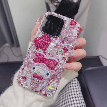 3D My Melody Gorgeous Bling Rhinestone with 3D Heart For iPhone Case