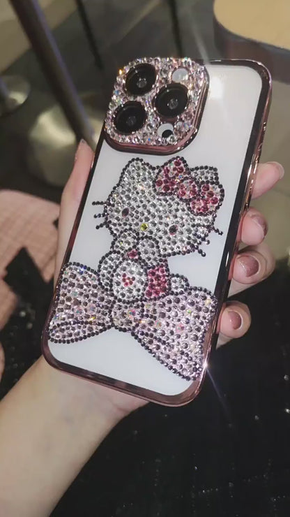 Handmade iPhone Case Luxury Bling Rhinestone Hello Kitty Back Case
