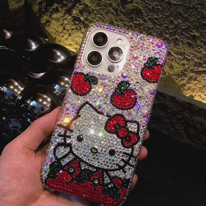 Hello Kitty & Apple Gorgeous Bling Rhinestone For iPhone Case