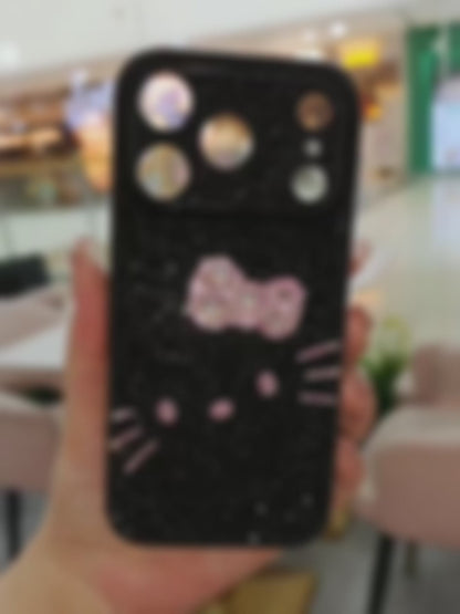 Handmade Luxury Bling Black Rhinestone iPhone Case Cute Hello Kitty