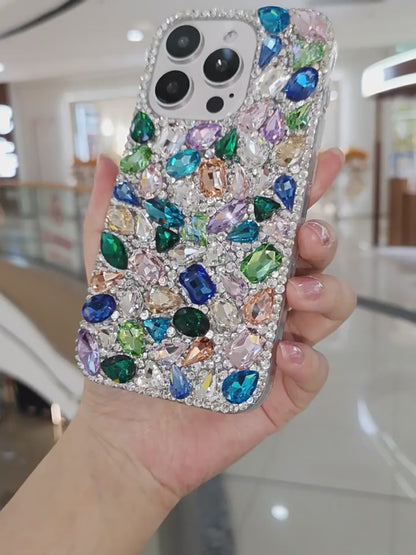 Gorgeous Large Colorful Gemstone with Rhinestone For iPhone Case