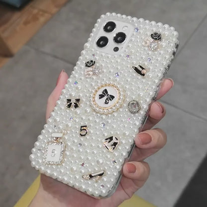 Handmade iPhone Case Elegance Pearls and Fashion Charms