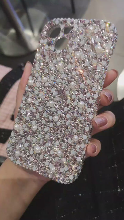 Handgemachte iPhone Hülle Luxus Bling Opal Strass Rückenhülle